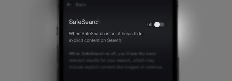turn off safesearch on iphone