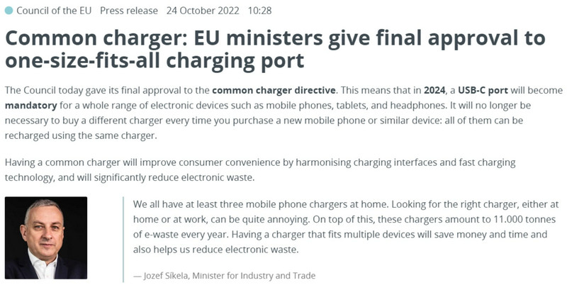 EU USB-C Charging Laws