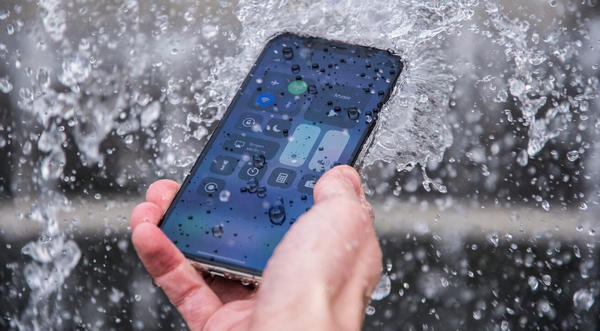 phone in the rain
